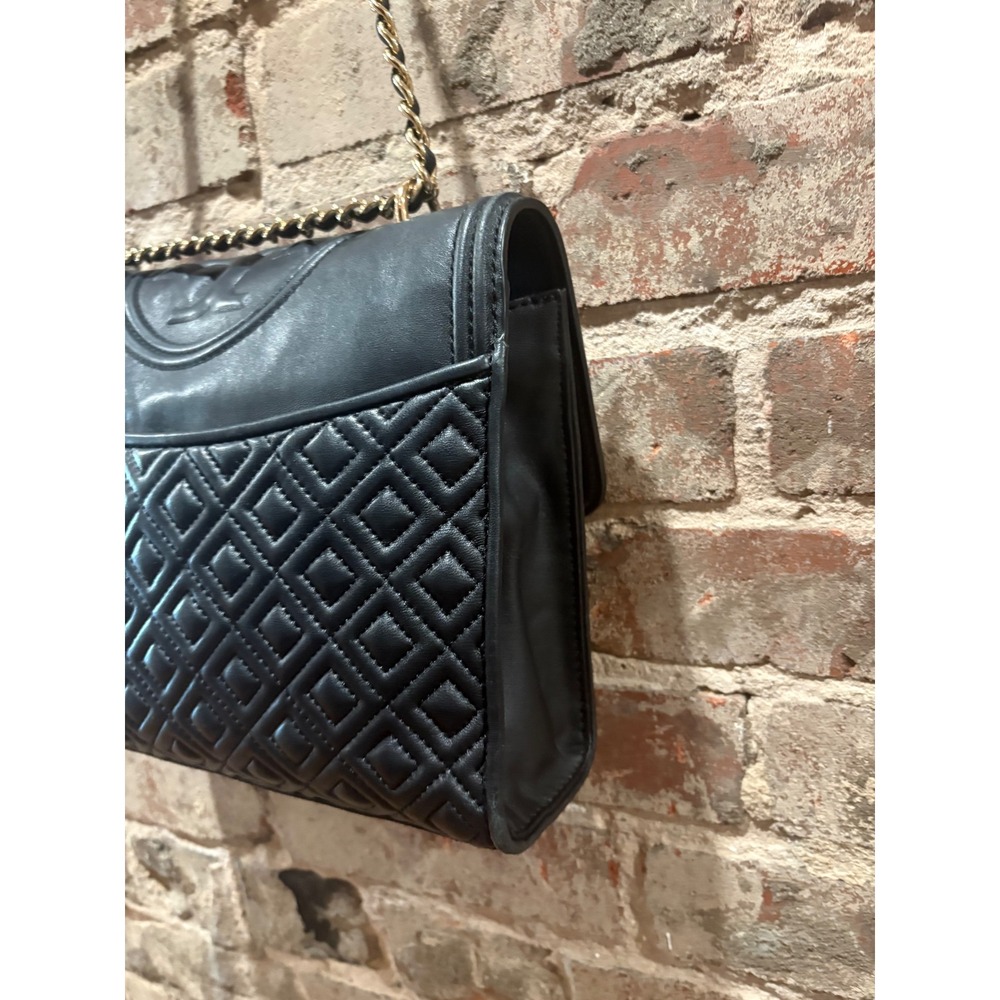 Tory Burch Fleming Convertible Shoulder Bag Black Leather Medium - Picture 9 of 12